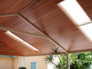 A relatively simple timber lined ceiling - if you are an expert. DIY beware!